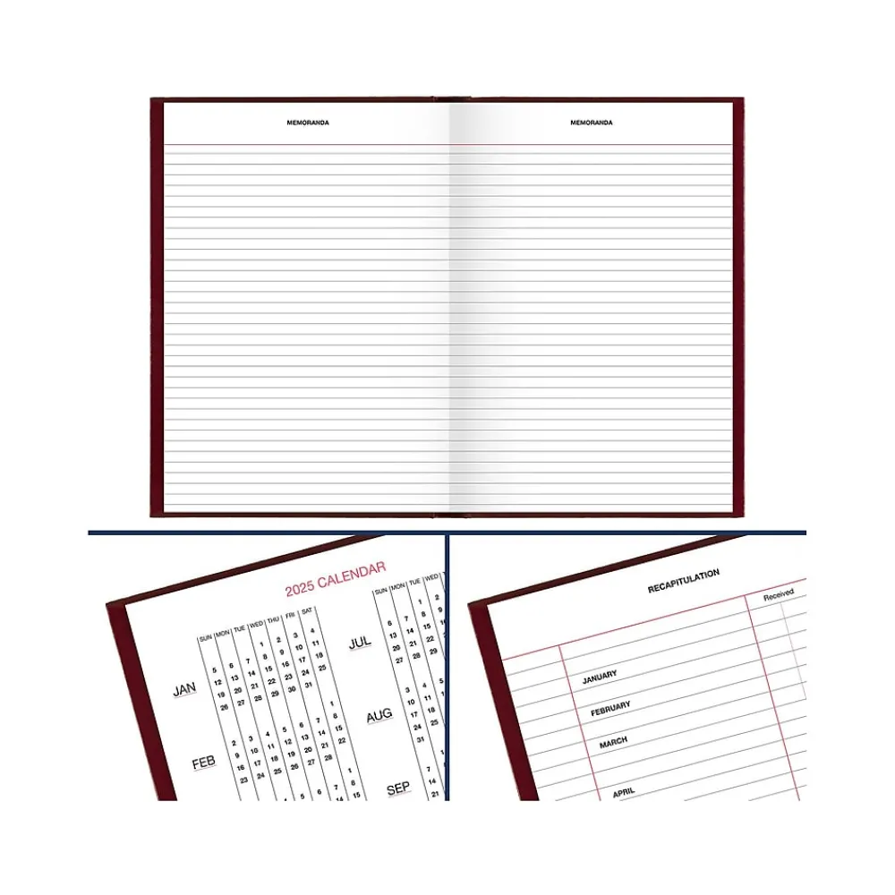 Journals|AT-A-GLANCE Standard Hardcover 2025 Daily Reminder, 5.75" x 8.25", Red (SD389-13-25)