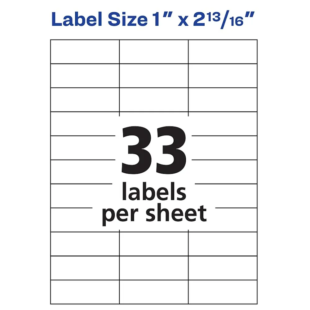 Labels|Avery Address Labels for Copiers, 1" x 2-13/16", White, 8,250 Labels/Pack (5332)