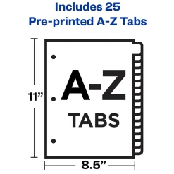 Dividers|Avery A-Z Leather Dividers, 26-Tabs, Gold (11350)