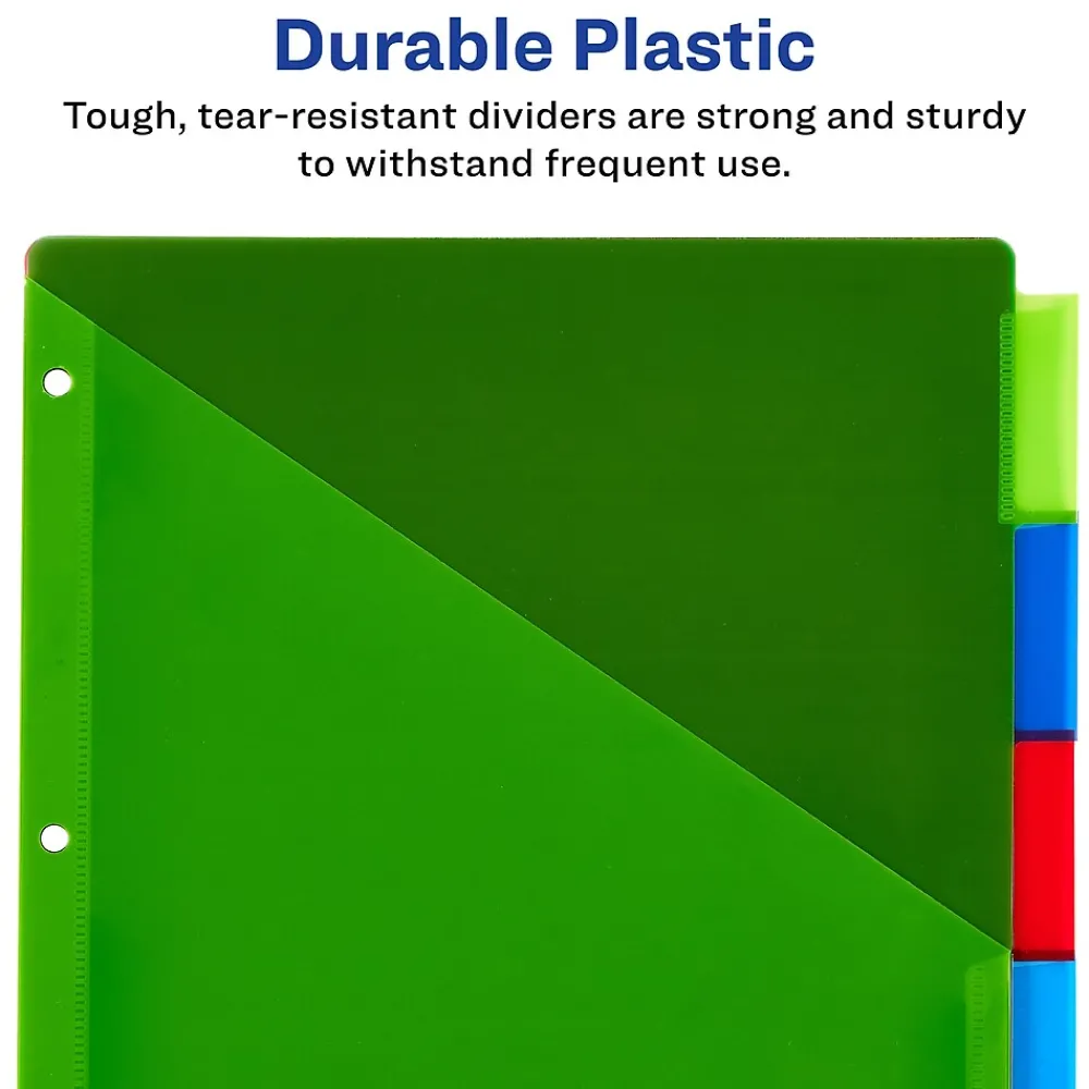 Dividers|Avery Big Tab Insertable Plastic Divider, 5 Tabs, Multicolor, 1 Set (11902)