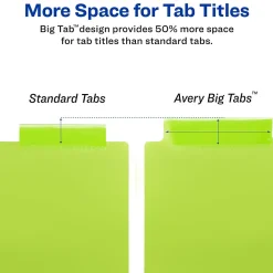 Dividers|Avery Big Tab Insertable Plastic Divider, 8 Tabs, Multicolor, 1 Set (11901)