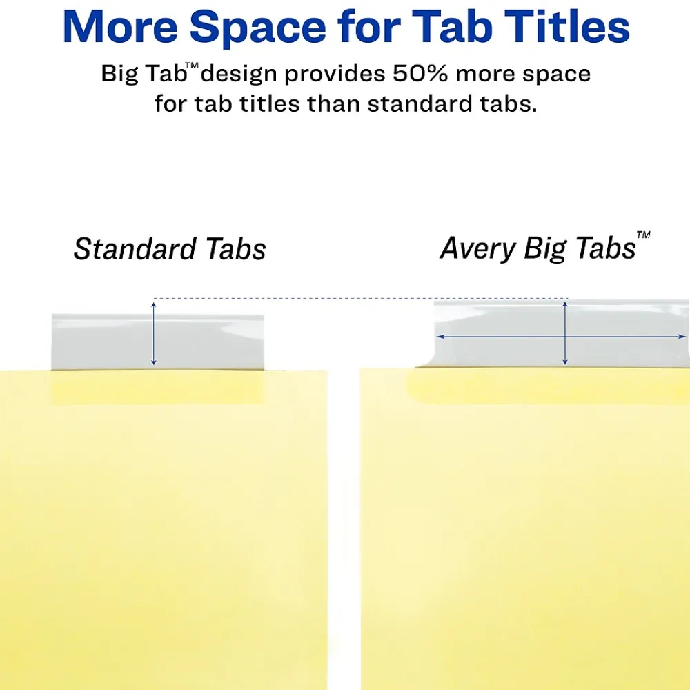 Dividers|Avery Big Tab Insertable Paper Dividers, 5-Tab, Yellow (11110)