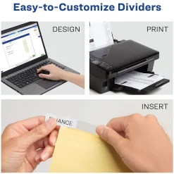 Dividers|Avery Big Tab Insertable Paper Dividers, Clear 8 Tab, Buff (11112)