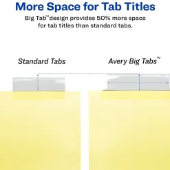 Dividers|Avery Big Tab Insertable Paper Dividers, Clear 8 Tab, Buff (11112)