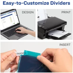 Dividers|Avery Big Tab Insertable Plastic Dividers with 2 Pockets, 8 Tabs, Two-Tone Multicolor (11983)