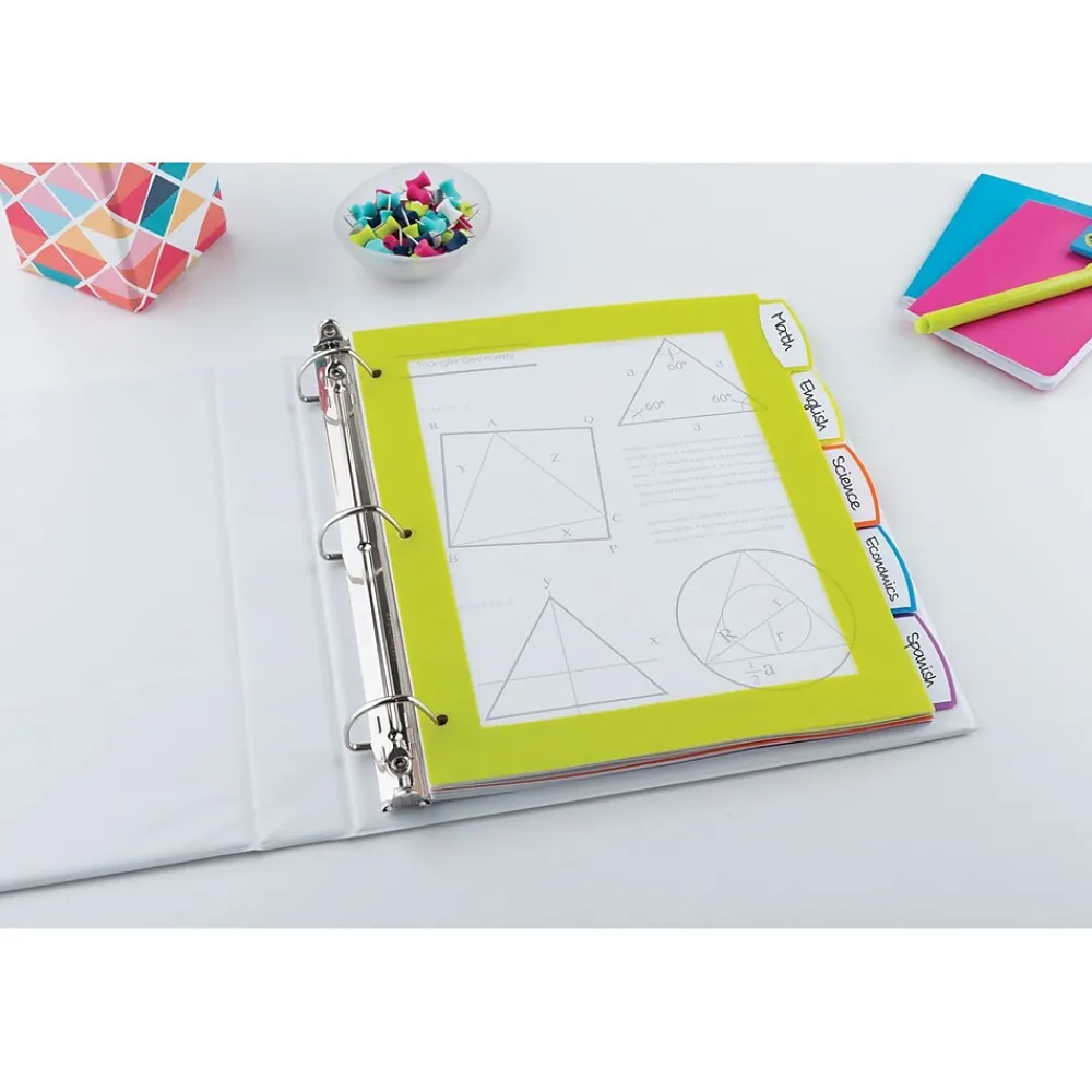 Dividers|Avery Big Tab Ultralast Plastic Dividers with White Tab Labels, 5 Tabs, Multicolor (24900)