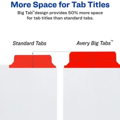Dividers|Avery Big Tab Write & Erase Paper Divider, 8 Tabs, Multicolor, 1 Set (23079)