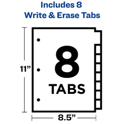 Dividers|Avery Big Tab Write & Erase Paper Divider, 8 Tabs, Multicolor, 1 Set (23079)