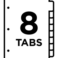 Dividers|Avery Big Tab Write & Erase Paper Divider, 8 Tabs, Multicolor, 1 Set (23079)