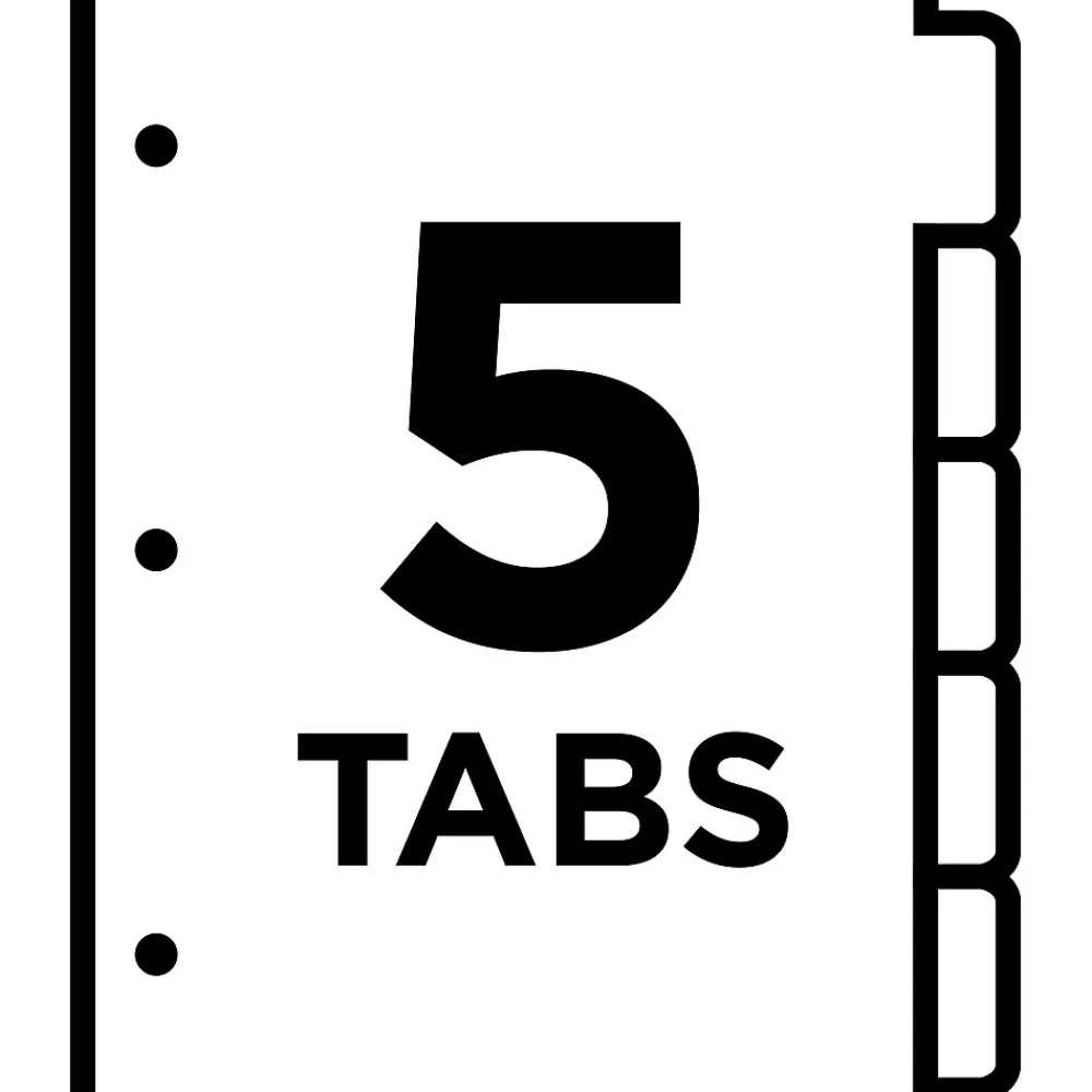 Dividers|Avery Big Tab Write & Erase Paper Dividers, 5 Tabs, Multicolor, Gold Reinforced (23076)