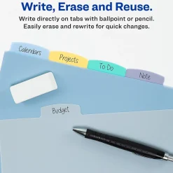 Dividers|Avery Big Tab Write & Erase Plastic Dividers, 5 Tabs, Multicolor (16170)