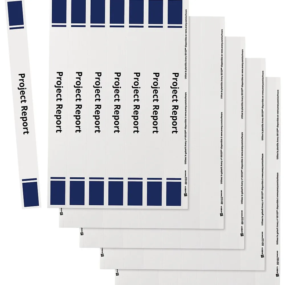 Dividers|Avery Binder Spine Inserts, For 1 Inch Ring Binders, 40 Cardstock View Binder Spine ID Inserts (89103)