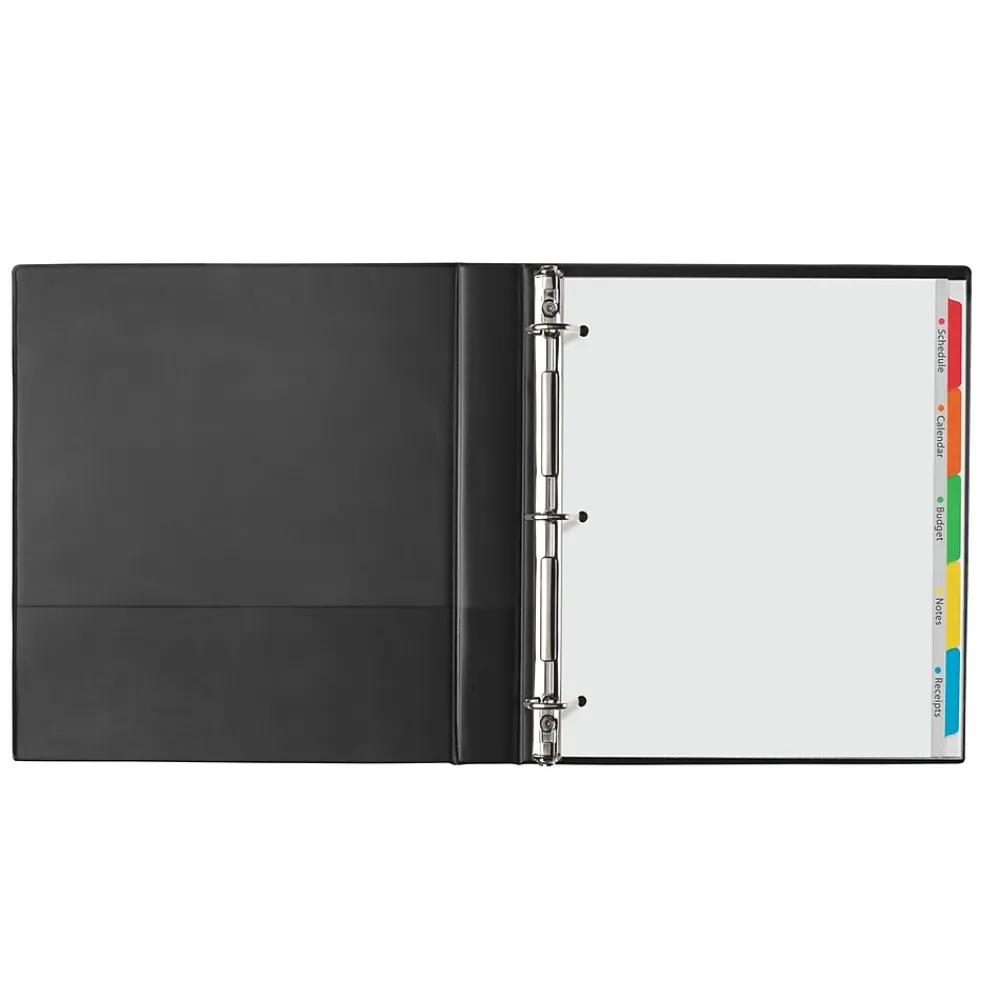 Dividers|Avery Clear Easy View Plastic Dividers, 5 Tabs, Multicolor (16740)