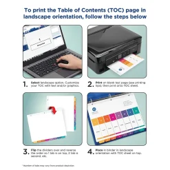 Dividers|Avery Customizable Table Of Contents Ready Index Pre-Printed Paper Divider, 10-Tab, White, 3/Pack (11072)