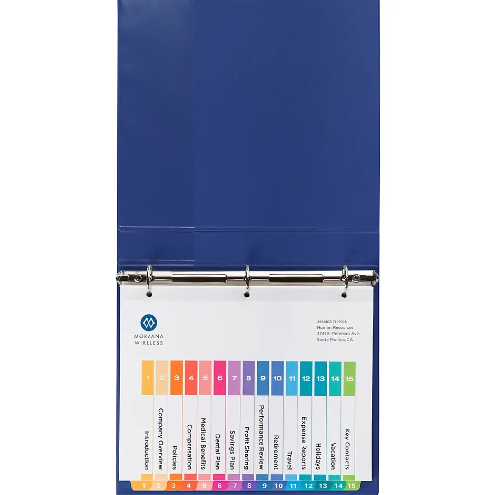 Dividers|Avery Customizable Table Of Contents Divider, 15-Tab, White, 3 Sets/Pack (11074)