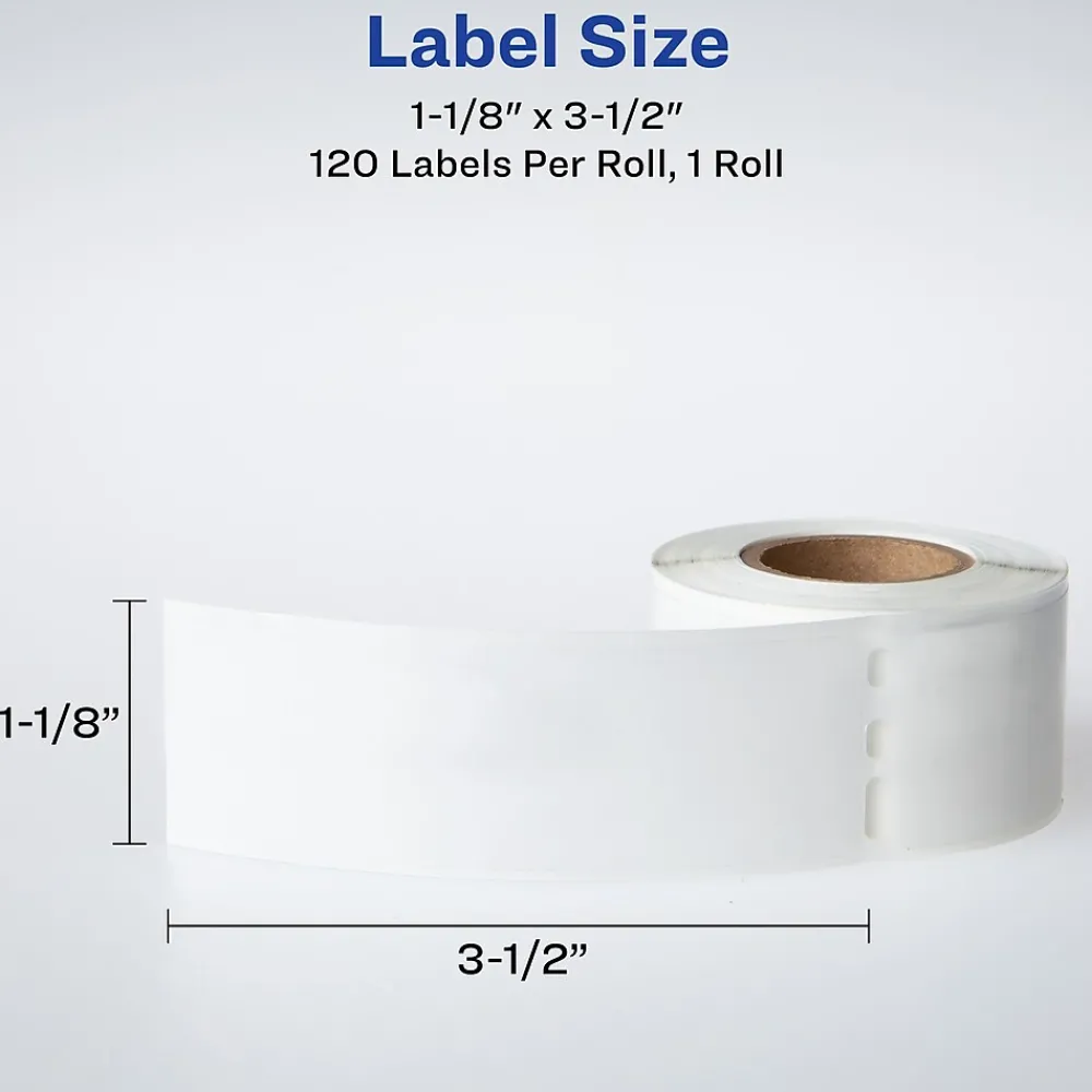 Labels|Avery Direct Thermal Roll Multipurpose Labels, 1-1/8" x 3-1/2", Clear, 120 Labels/Box (4151)