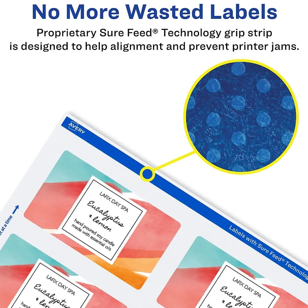 Labels|Avery Durable Waterproof Laser/Inkjet Rectangle Labels, 2" x 3", White, 40 Labels/Pack (36559)