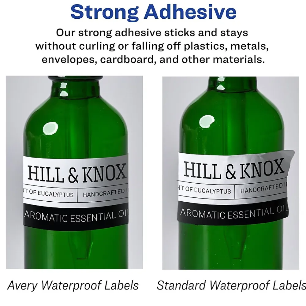 Labels|Avery Durable Waterproof Laser/Inkjet Rectangle Labels, 2" x 3", White, 40 Labels/Pack (36559)