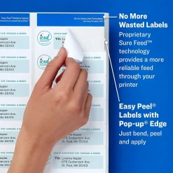 Labels|Avery Easy Peel Inkjet Address Labels, 1-1/3" x 4", White, 1,400 Labels/Box (8462)