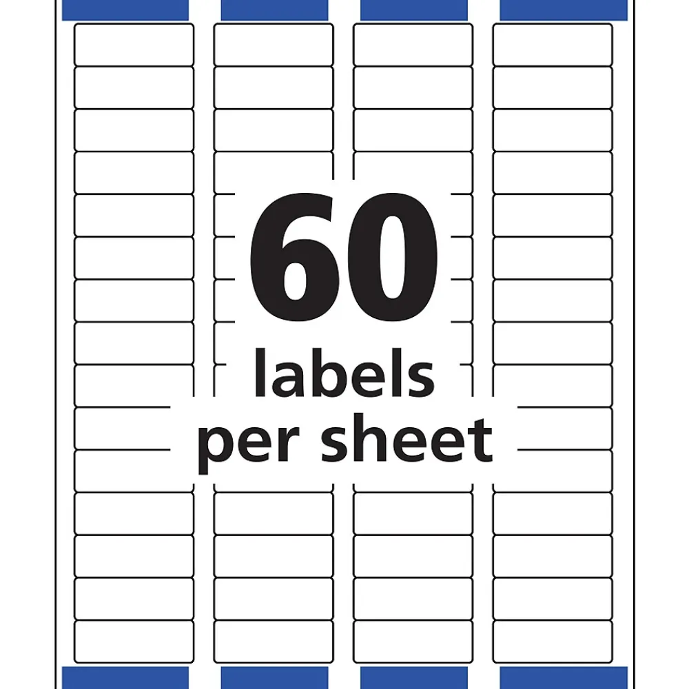Labels|Avery Easy Peel Inkjet Return Address Labels, 2/3" x 1-3/4", White, 1,500 Labels/Pack (18695)