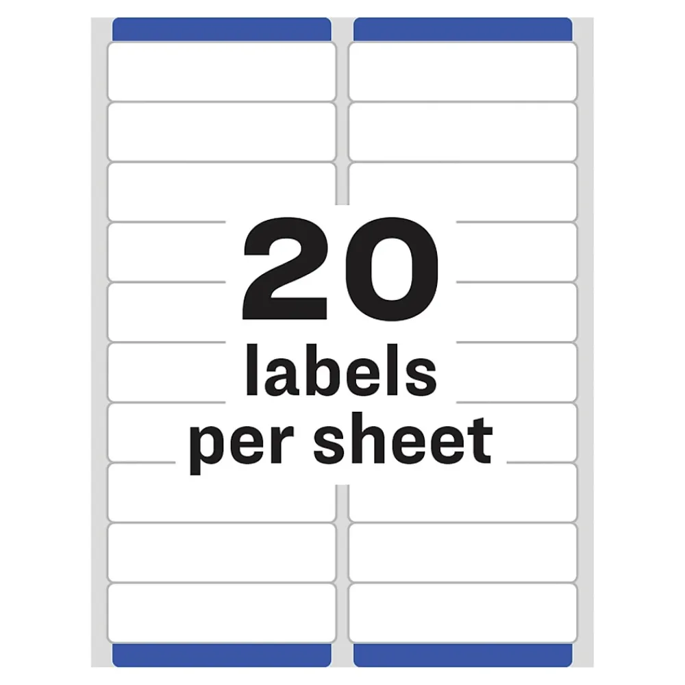 Labels|Avery Easy Peel Laser Address Labels, 1" x 4", Clear, 1,000 Labels/Box (5661)