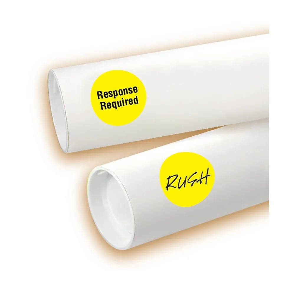 Labels|Avery Easy Peel Laser Color Coding Labels, 1 1/4" Dia, Neon Yellow, 8 Labels/Sheet, 50 Sheets/Pack (5499)
