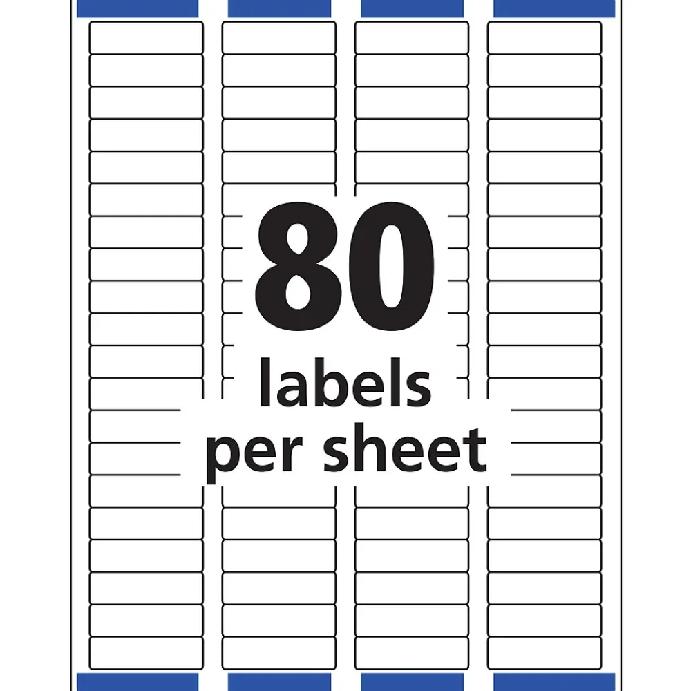 Labels|Avery Easy Peel Laser Return Address Labels, 1/2" x 1-3/4", White, 2,000 Labels/Pack (5267)