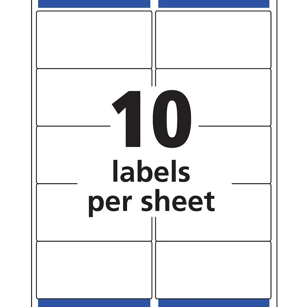 Labels|Avery Easy Peel Laser Shipping Labels, 2" x 4", Clear, 500 Labels/Box (5663)