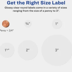 Labels|Avery Easy Peel Laser/Inkjet Round Labels, 3/4