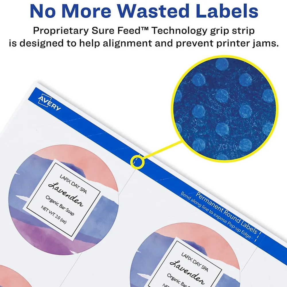 Labels|Avery Easy Peel Laser/Inkjet Round Labels, 3/4" Diameter, White, 80 Labels/Sheet, 10 Sheets/Pack, 800 Labels/Pack (4221)
