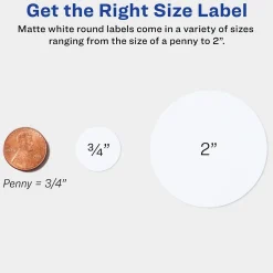 Labels|Avery Easy Peel Laser/Inkjet Round Labels, 3/4