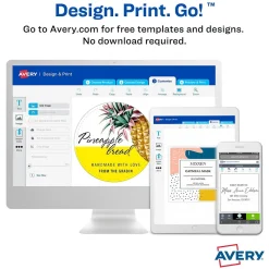 Labels|Avery Easy Peel Laser/Inkjet Oval Labels, 1 1/2