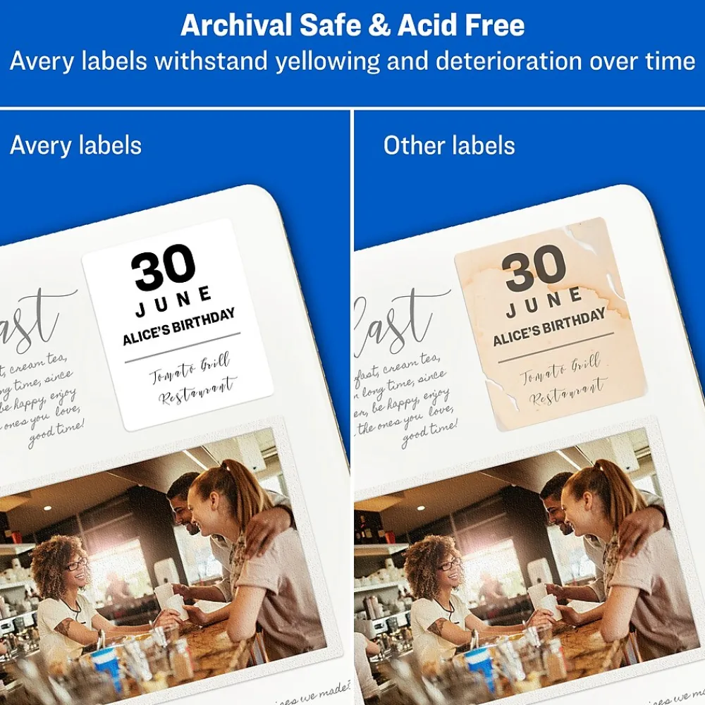 Labels|Avery Easy Peel Laser/Inkjet Oval Print to the Edge Labels, 1-1/2" x 2-1/2", White, 270 Labels/Pack (6583)
