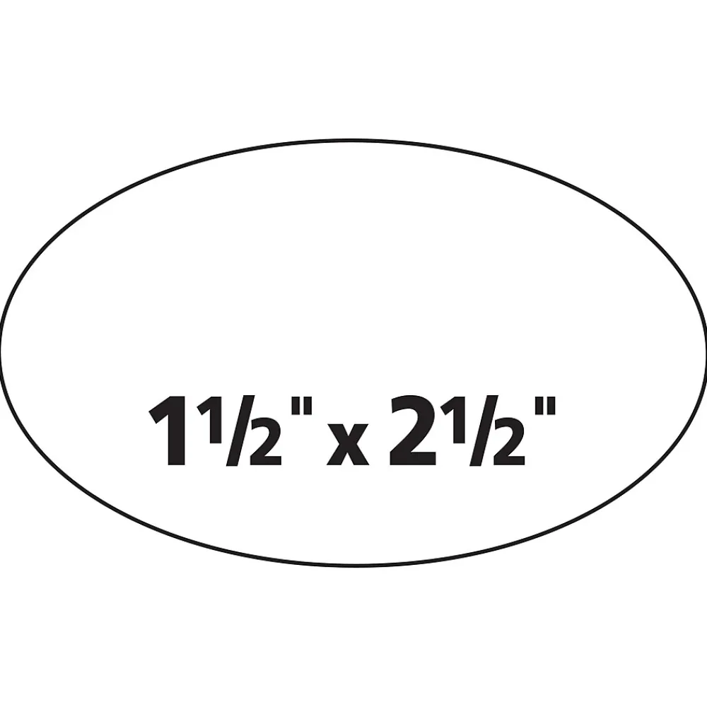 Labels|Avery Easy Peel Laser/Inkjet Oval Print to the Edge Labels, 1-1/2" x 2-1/2", White, 270 Labels/Pack (6583)