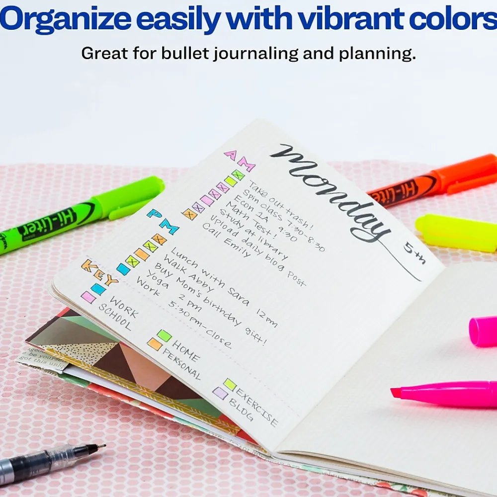 Highlighters|HI-LITER Avery Stick Highlighters, Chisel, Pink, Dozen (23592)