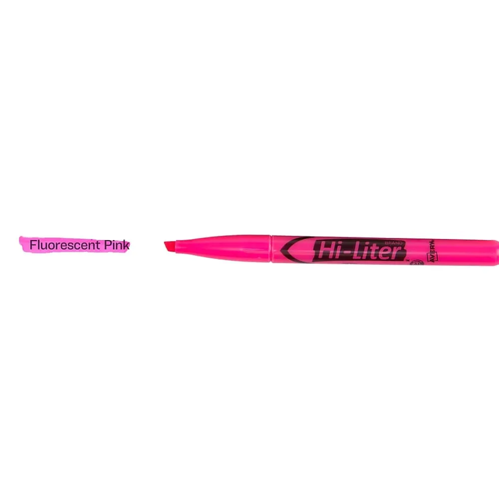 Highlighters|HI-LITER Avery Stick Highlighters, Chisel, Pink, Dozen (23592)