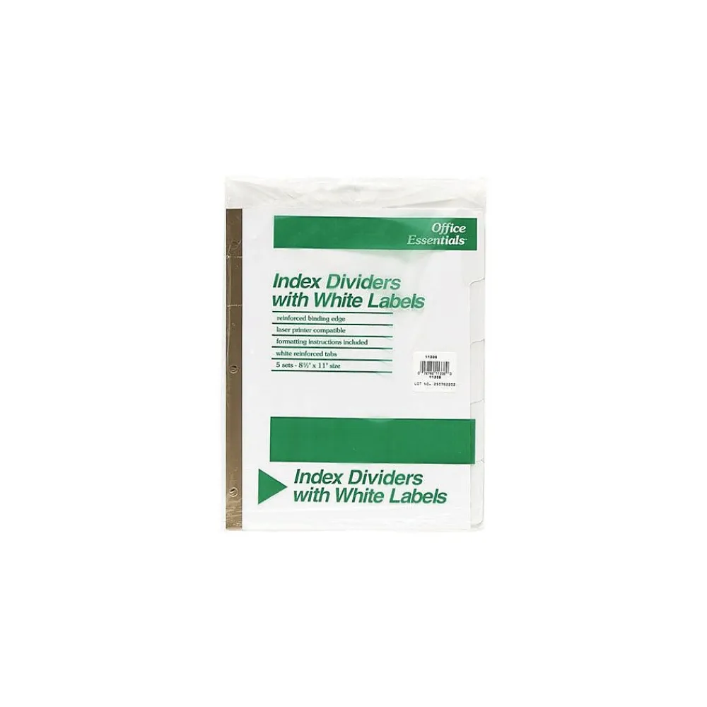 Dividers|Avery Index Divider, 5-Tab, 8.5" x 11", White (11338)