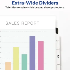 Dividers|Avery Index Maker Extra-Wide Paper Dividers with Print & Apply Label Sheets, 5 Tabs, White (11438)