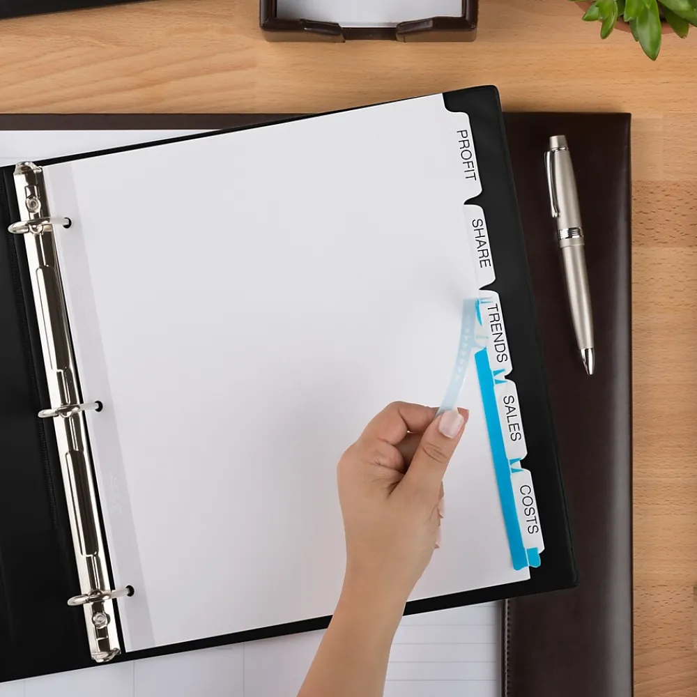 Dividers|Avery Index Maker Extra-Wide Paper Dividers with Print & Apply Label Sheets, 5 Tabs, White, 5 Sets/Pack (AVE11440)