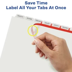 Dividers|Avery Index Maker Extra-Wide Paper Dividers with Print & Apply Label Sheets, 8 Tabs, White, 5 Sets/Pack (AVE11441)