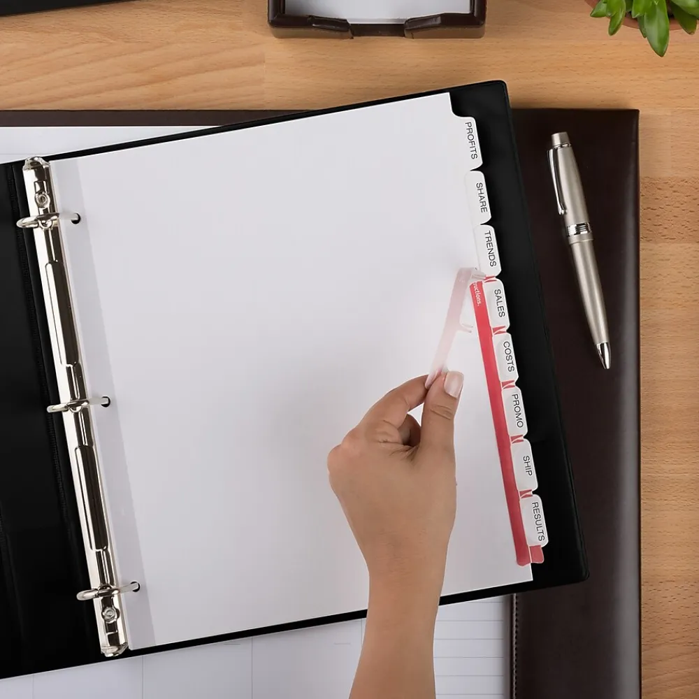 Dividers|Avery Index Maker Extra-Wide Paper Dividers with Print & Apply Label Sheets, 8 Tabs, White, 5 Sets/Pack (AVE11441)