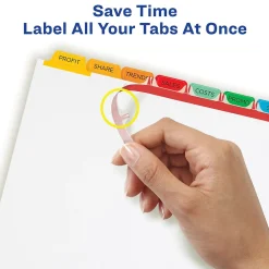 Dividers|Avery Index Maker Paper Dividers with Print & Apply Label Sheets, 8 Tabs, Multicolor, 5 Sets/Pack (11419)