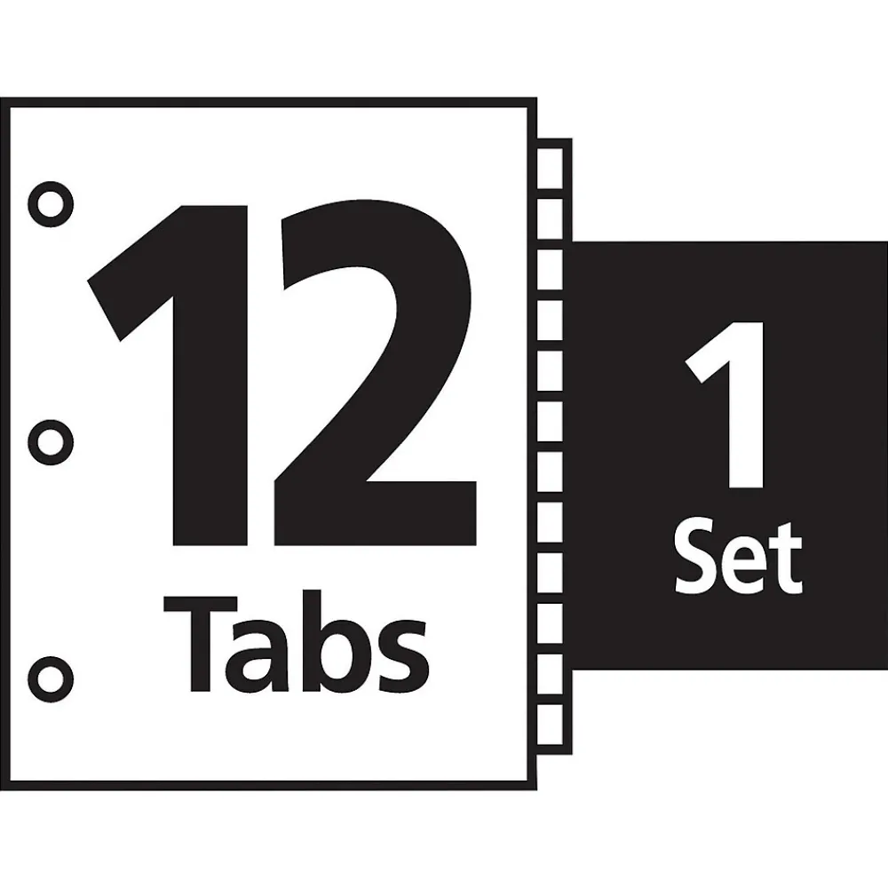 Dividers|Avery Index Maker Paper Dividers with Print & Apply Label Sheets, 12 Tabs, White (11428)