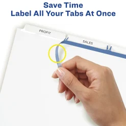 Dividers|Avery Index Maker Paper Dividers with Print & Apply Label Sheets, 3 Tabs, White, 25 Sets/Pack (11445)
