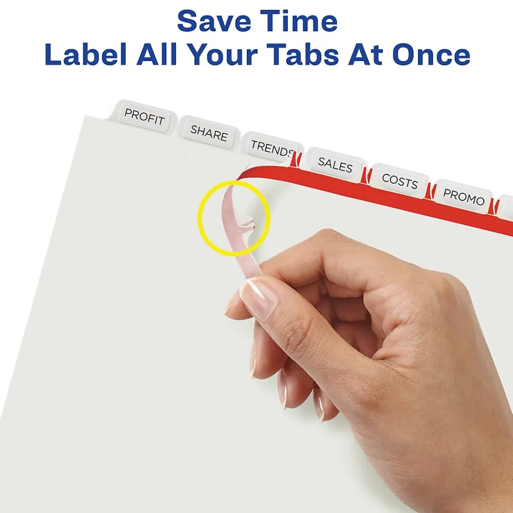 Dividers|Avery Index Maker Paper Dividers with Print & Apply Label Sheets, 8 Tabs, White, 25 Sets/Pack (11447)