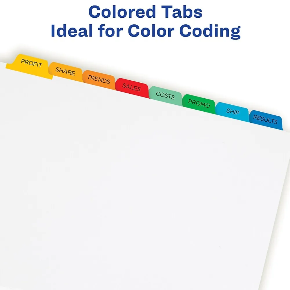 Dividers|Avery Index Maker Paper Dividers with Print & Apply Label Sheets, 8 Tabs, Multicolor (11407)