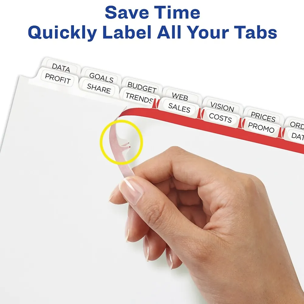 Dividers|Avery Index Maker Print & Apply Dividers, 16-Tab, White, Set (13150)