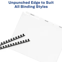 Dividers|Avery Index Maker Unpunched Paper Dividers with Print & Apply Label Sheets, 8 Tabs, White, 25 Sets/Pack (11444)