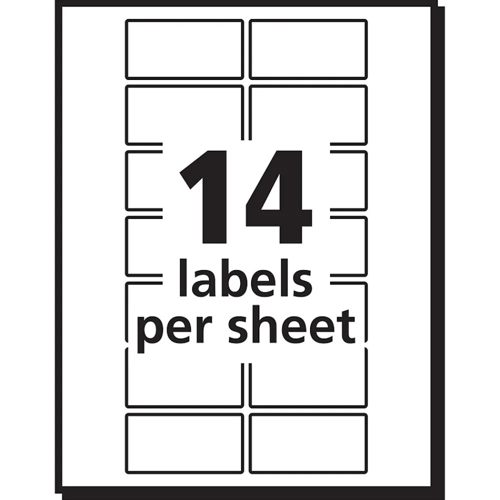 Labels|Avery Laser/Inkjet Multipurpose Labels, 3/4" x 1-1/2", White, 504 Labels/Pack (5430)