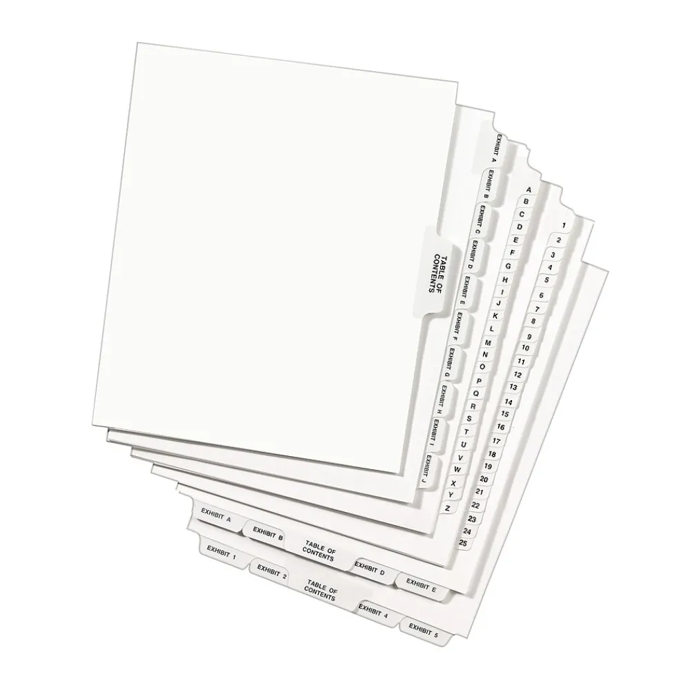 Dividers|Avery Legal Exhibit Numeric Dividers, 26-Tab, Clear (11370)